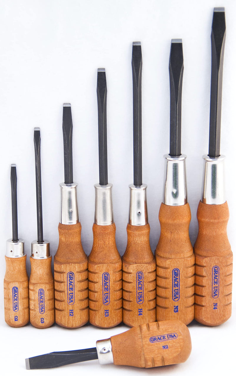 Grace USA Original Gun Care Screwdriver Set, Tools & Accessories for Gunsmithing & Woodworking, 8 Piece Set, Made in USA