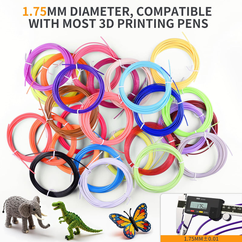 Puikos 46 Colors 3D Pen Printing Filament Refill 1.75mm Compatible with SCRIB3D P1/ADV MYNT3D Basic/Super/Pro, 754ft, 16ft per Color, Compatible with Most 3D Pens for Kids DIY Art & Crafts