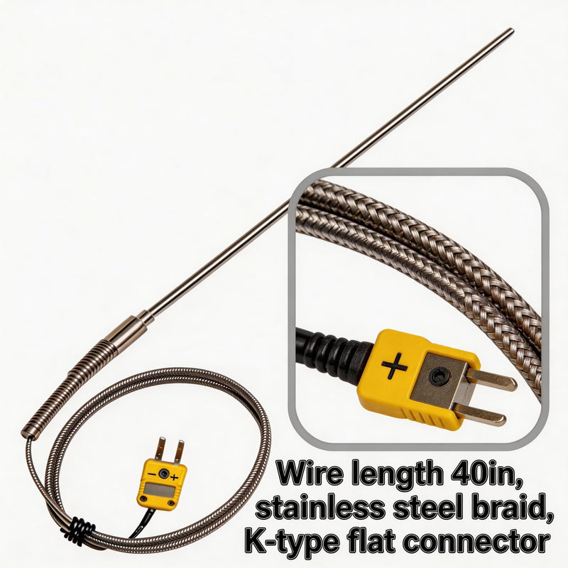TL1918SL k Type thermocouple Probe -50℉~1100℉ 0.13in/40in k-Type Temperature Sensors