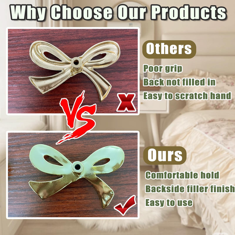 8 Pcs Bow Shaped Cabinet Handle Zinc Alloy Bow Shape Cabinets Knobs with Screws Bow Tie Dresser Knobs Bow Shaped Drawer Cupboard Pulls Suitable for Wardrobe Drawers Storage Cabinets Bookcases (8-PCS) 8-PCS