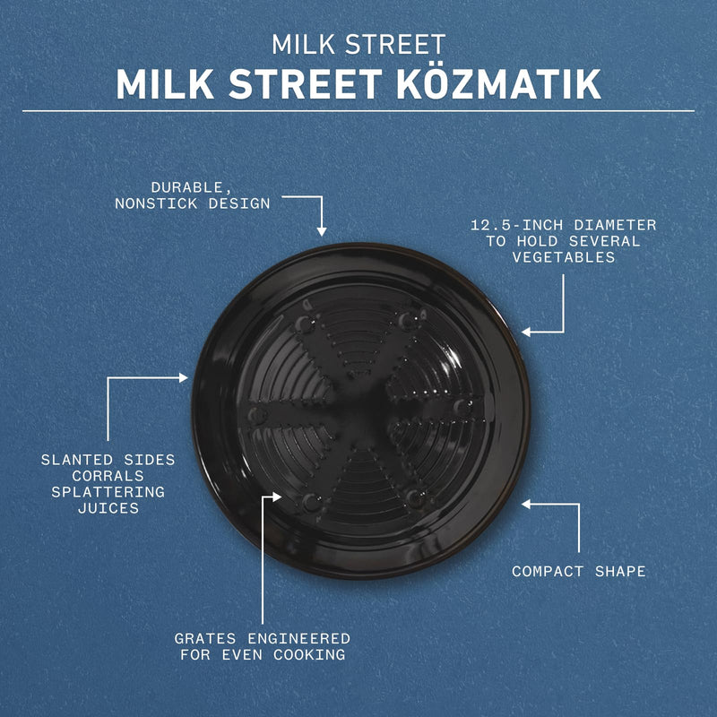 Milk Street Közmatik Grilling Pan – Authentic Fire-Roasted Flavor, Nonstick Easy-Clean Design, Perfect for Gas Burners, Ovens & Outdoor Grills
