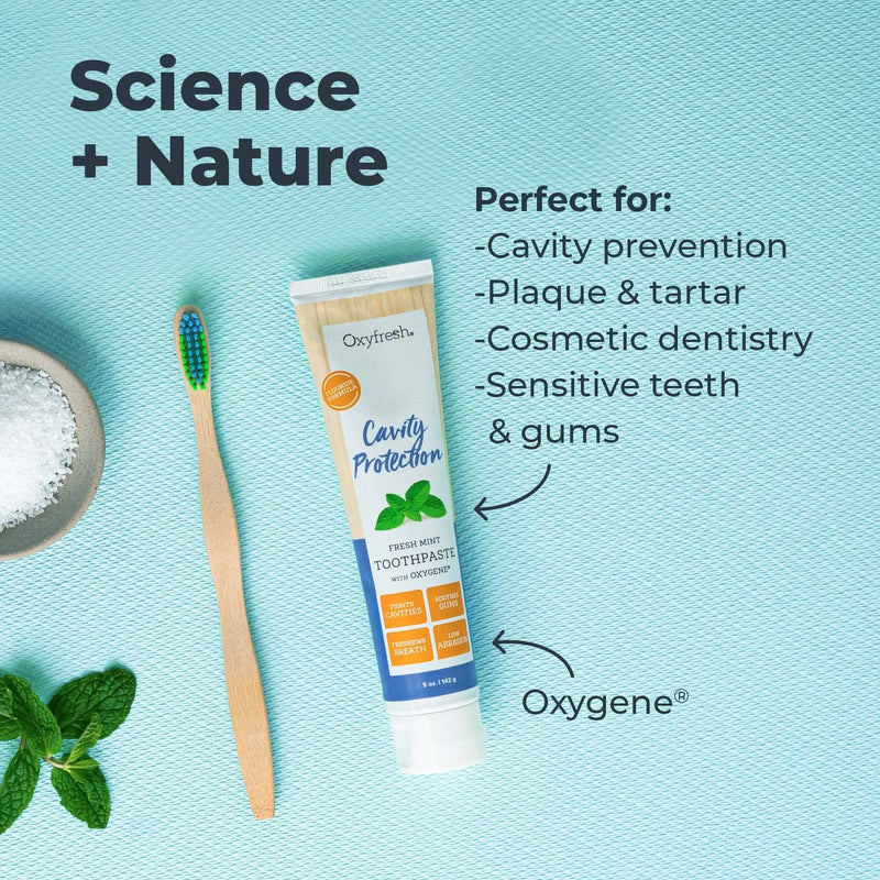 Oxyfresh Cavity Protection – Fresh Mint Fluoride Toothpaste – Low Abrasion Anticavity Toothpaste for Sensitive Teeth – Remineralizing Enamel Repair Helps Prevent Tartar & Cavities - 5 oz (Pack of 3) 3 Pack