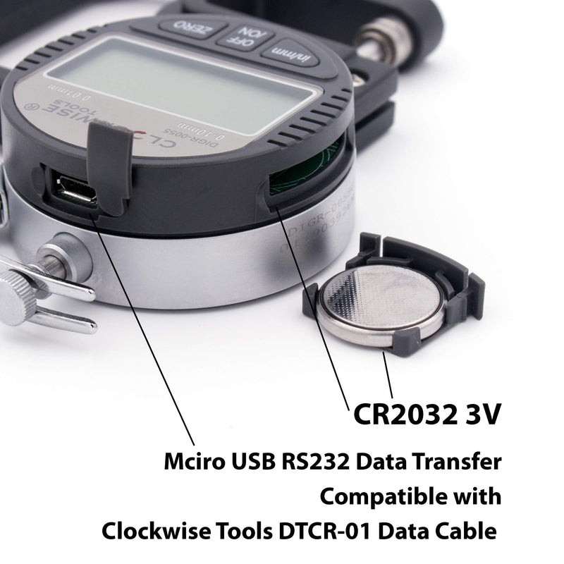 Clockwise Tools Digital Thickness Gauge, DTGR-0055 0-0.4 inch/10mm, 0.0005"/0.01mm Resolution Resolution 0.0005"/0.01mm