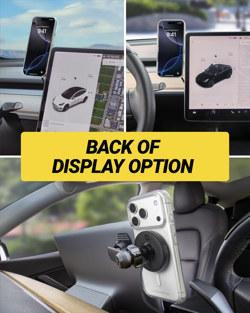 Scosche Qi2 MagSafe Car Mount Charger 25W Fast Wireless Phone Holder with 5-in-1 Mounting Options for Vent, Dashboard, Swing Arm, Back-of-Display, Compatible with iPhone 17/16/15/14/13 & Samsung S25