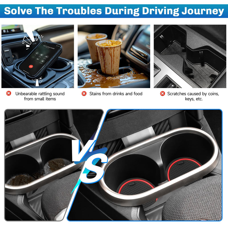 SXCY for 2025 2026 Mini Cooper Accessories [4-Door F65] Cup Holder Inserts Liner 2025 2026 Cooper Door Slot Mats for Mini Cooper Accessories 2026 Cooper Console Liners Anti-Dust Waterproof Mat (Red) 2025 2026 Cooper 4-door F65 (Red)