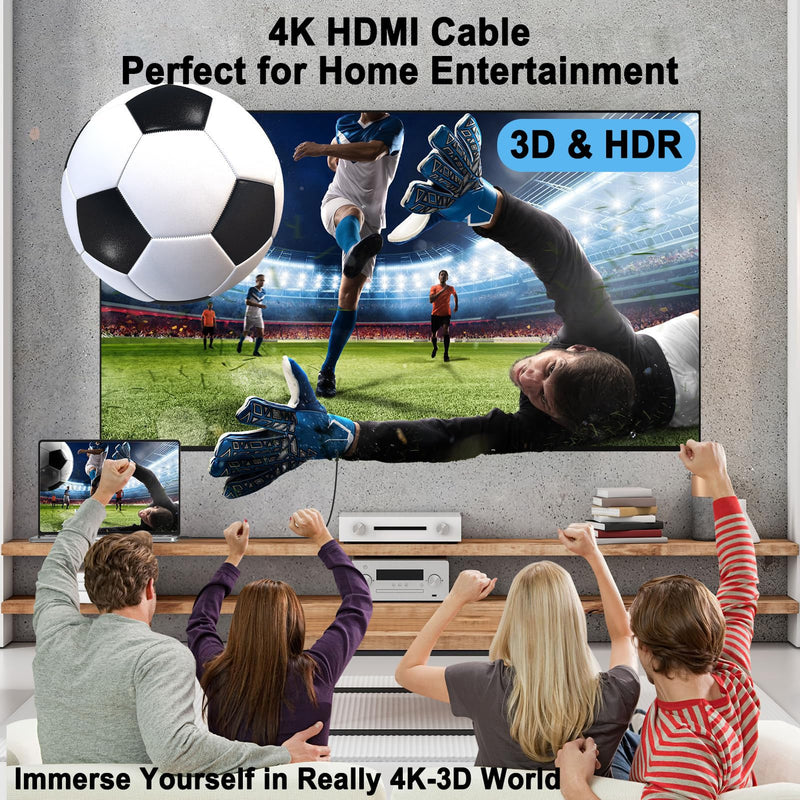 3 FT HDMI Cable 10-Pack Black, 4K HDMI Cord 3FT High Speed Shielded HDMI to HDMI 2.0 Cable with 4K@60Hz/2K@144Hz/ 1080P,HDCP 2.2, HDR, ARC for Laptop, Monitor, KVM, Splitter, PS5, PS4, Xbox, Soundbar