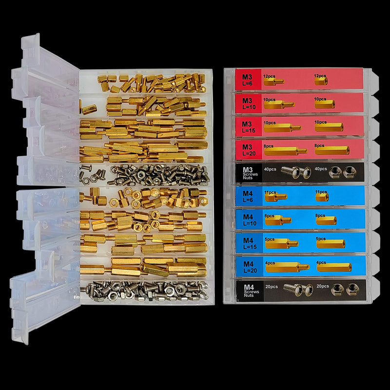 EEEEE (M2 M2.5 M3 M4) 572pcs Standoff Kit Standoff Screws Motherboard Circuit Board Standoff Assortment Nuts Male Female Hex Brass spacers & standoffs PCB standoffs Assortment Hex Spacer (M2 M2.5 M3 M4) 576pcs