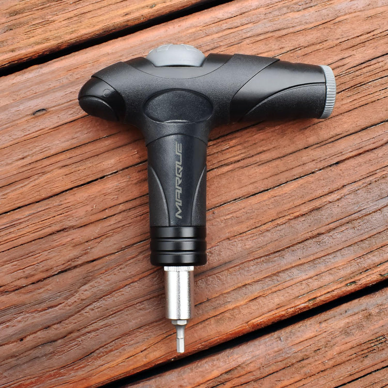MARQUE Adjustable Bike Torque Wrench – 4, 5, 6 Nm Dial Portable Mini Bicycle Multitool Allen Key Tool, includes 3, 4, 5 mm Hex, T 25 Tool Bits – Repair Your Road and MTB at Home Garage - Cyclist Gift