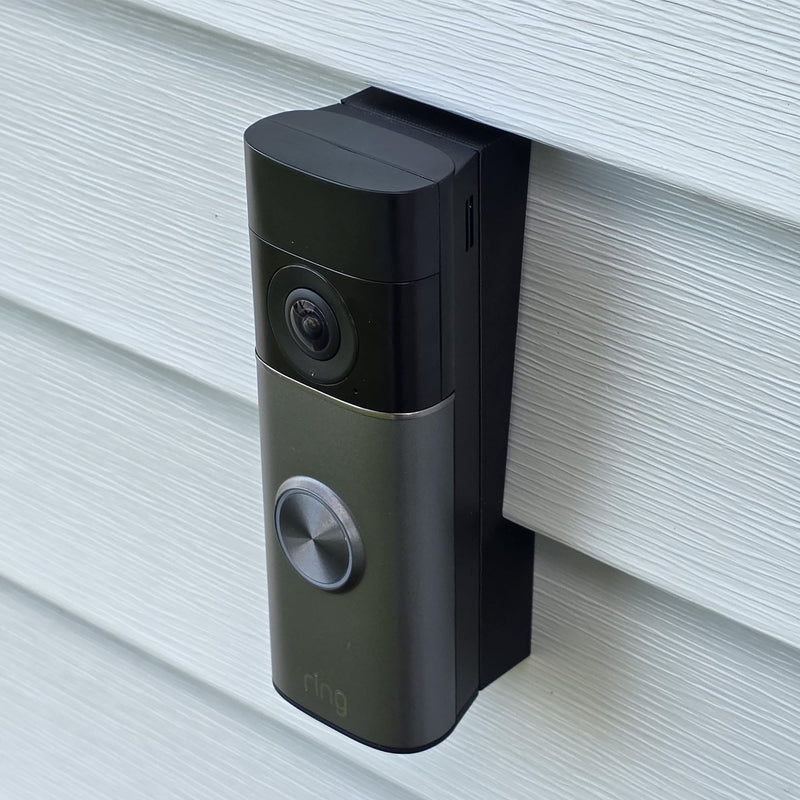 Vinyl Siding Mounting Bracket Compatible with Ring Battery Doorbell (Newest Retinal Models) Battery Doorbell 2K, Plus 2K & Pro 4K 3D Printed (4" Standard Vinyl Siding)