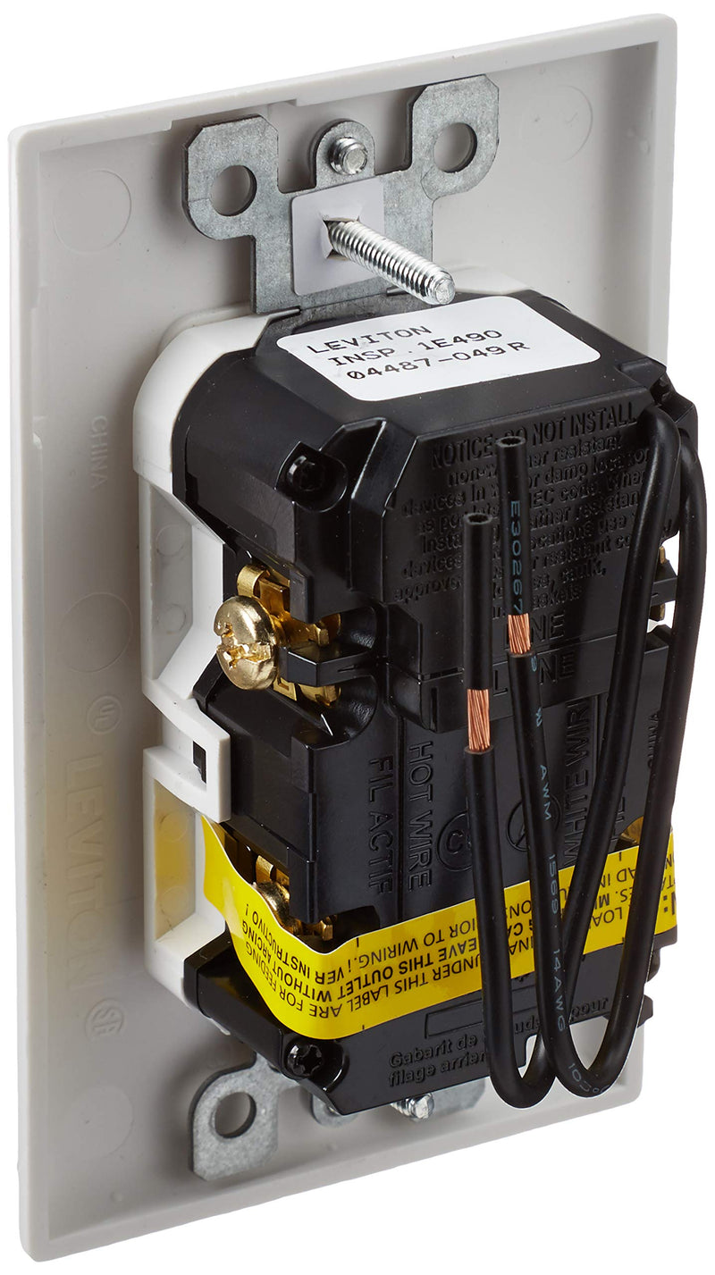 Leviton AFCI/Switch Combination, 15 Amp, Self Test, LED Indicator Light, AFSW1-W, White 15A AFCI, with Switch 1 Pack