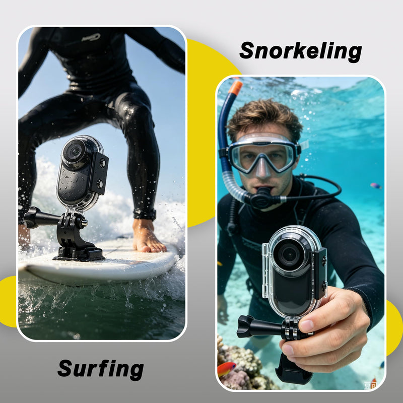 Mini Body Camera with Audio and Video Recording for Snorkeling(Black)