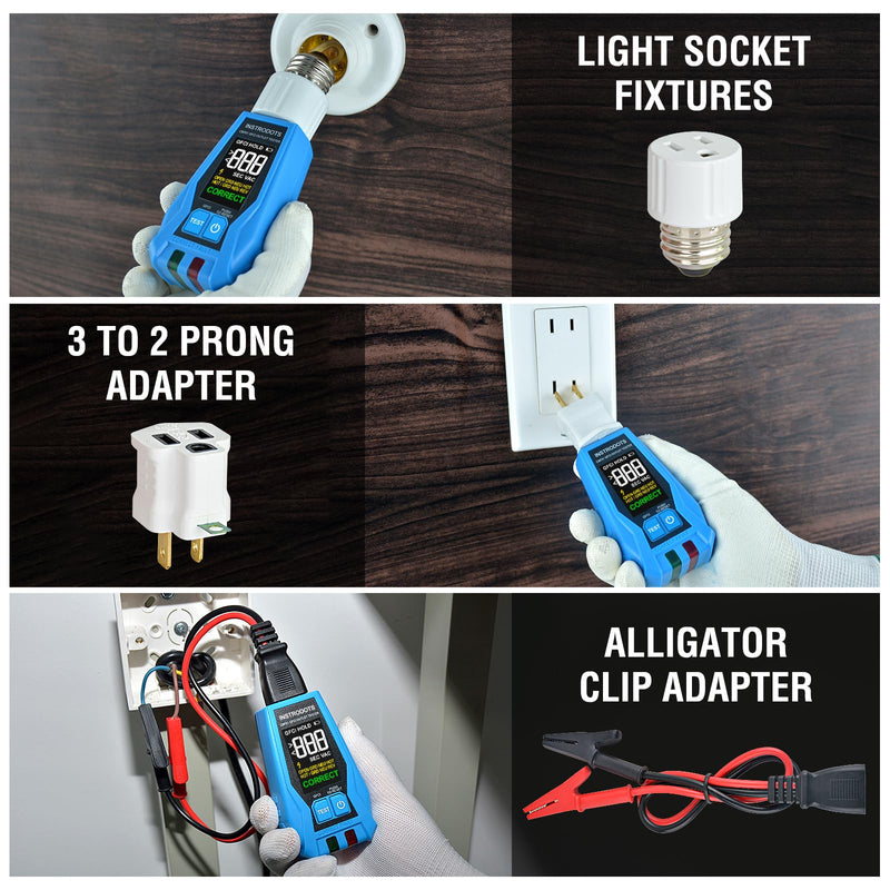 Circuit Breaker Finder Tool with Accessories, 90-135V AC Digital Breaker Finder with Integrated GFCI Outlet Tester, Circuit Tracer with Buzzer Alarm & Color Display, Includes Carrying Case Circuit Breaker Finder with 3 Accessories