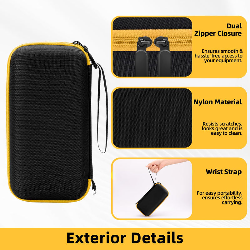 Carrying Case for Fluke 15B+/17B+/Fluke 101/117/115/116/114/113/177/179/233/106/107 Multimeter Testers and Accessories, Multimeter Storage Bag Organizer Box -Black (Case Only) Black