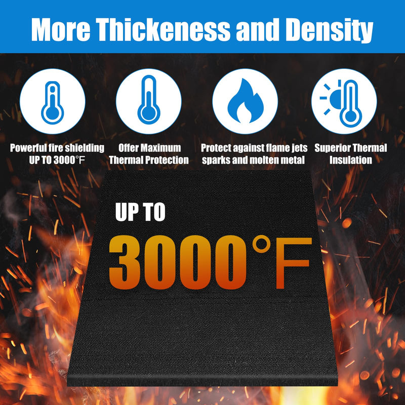 WISSCOOL 2Pack 10MM Thick 20x20 Inch Fireproof Welding Blanket, Double Side Heat Pad Fire Resistant Carbon Felt Cloth Flame Retardant Fabric Protector Pad for Soldering Firepit Smoker 20x20"