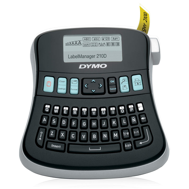 Dymo S0784440 Label Manager 210D Label Maker QWERTY Keyboard - Black/Clear LM 210D