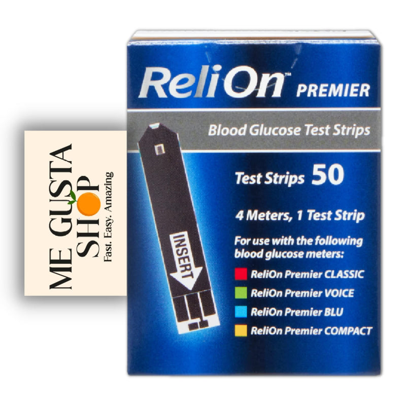 ReliOn Premier Blood Glucose Test Strips, 50 Count, + me Gusta Sticker