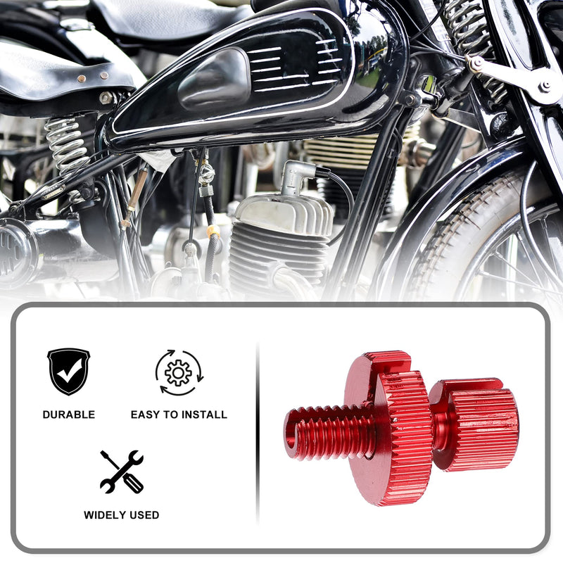 X AUTOHAUX 6 Pcs M8 Brake Clutch Cable Line Adjuster Screw Adjusting Bolt with Slotted for Motorcycle Bike Scooter Aluminum Alloy Red