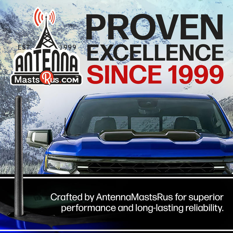 AntennaMastsRus Short Rubber Antenna fits Chevrolet Silverado 1500 (2006-2025), The Original 6 3/4", Car Wash Proof, Durable EPDM Rubber, Internal Copper Coil for Enhanced Reception