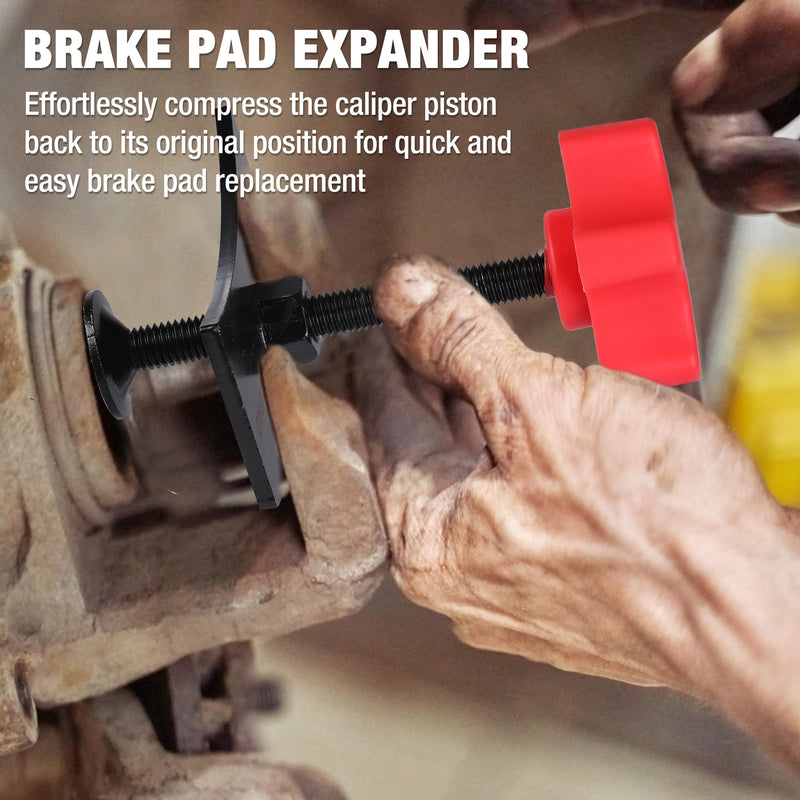 WORKPRO Brake Pad Spreader, Disc Brake Pad Spreader Tool, Brake Caliper Compressor Tool for Compressing Inner Pad, 360 Degree Swivel Joint Brake Piston Compression Tool for Cars & Light Trucks