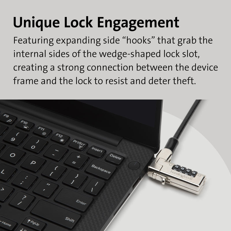 Kensington N17 Dell Laptop Computer Lock, Combination Security Locking Cable (K68008WW) Black | Combination security locking cable, deters laptop theft, fits Dell laptop security slots