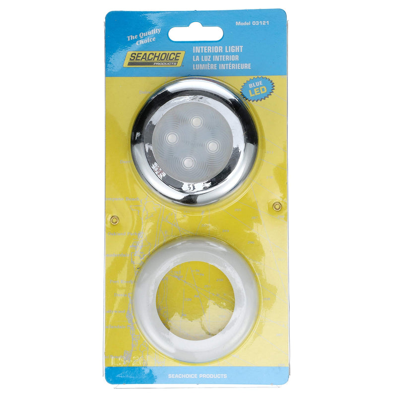 Seachoice LED Courtesy Interior Light Chrome/White Bezel Blue One Size