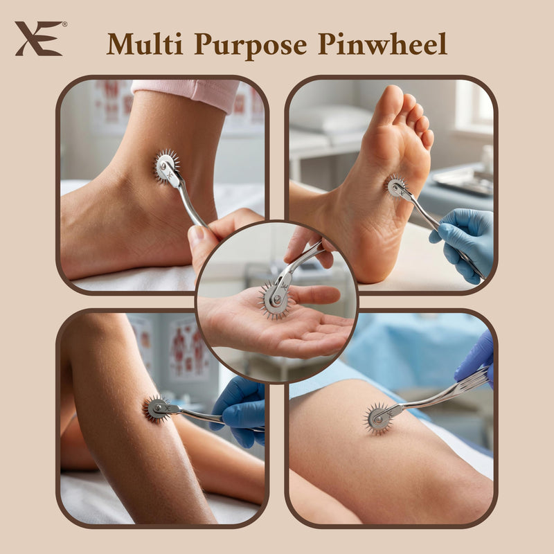 XE Stainless Steel Wartenberg Neuro Pinwheel – Pinwheel for Neurological Nerve Reaction Test, Pinwheel Roller for Testing Nerve Sensitivity