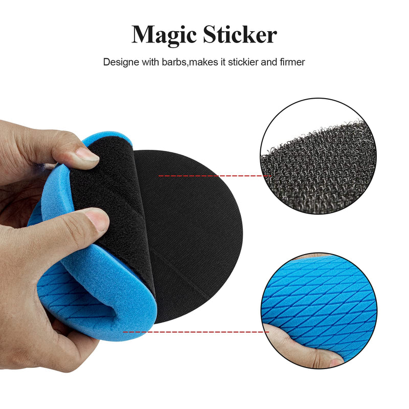Autolock 5" Buffing Polishing Pads, 6Pcs 5.6inch 140mm Face for 5 Inch Backing Plate Compound Buffing Sponge and Woolen Pads Cutting Polishing Pad Kit for Car Buffer Polisher, Polishing and Waxing 5Inch 6Pcs