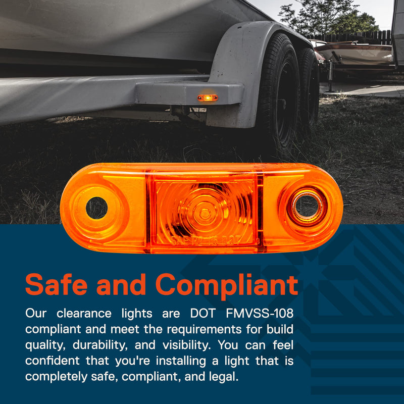 TRUE MODS 2pc 2.5" Amber LED Trailer Marker Light Kit [DOT FMVSS 108] [SAE P2] [Surface Mount] [Waterproof IP67] Side Marker Lights for Trailer Truck 2 Pack No Bezel