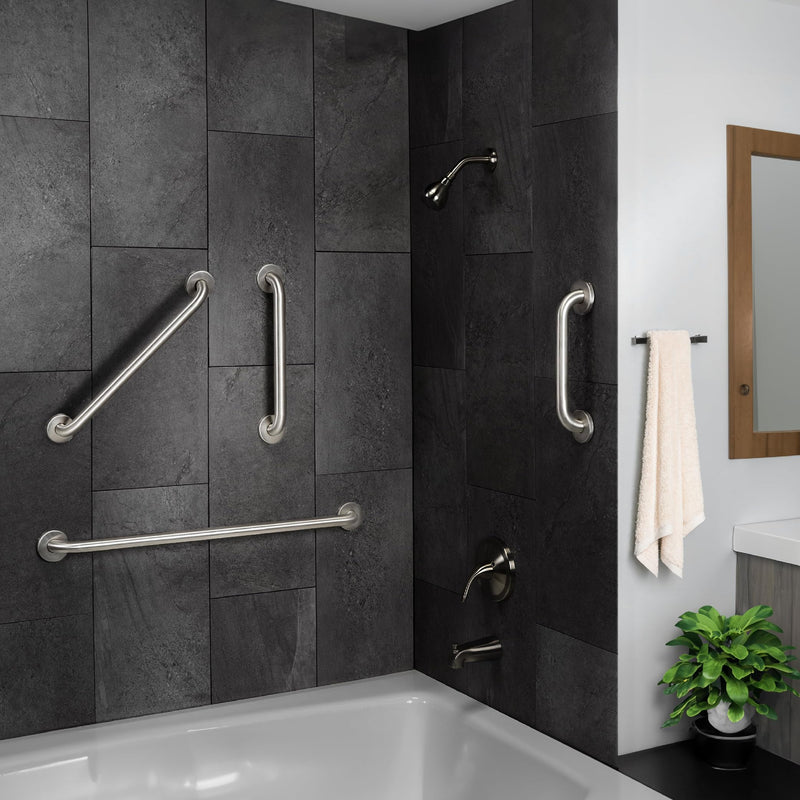 Homewerks 068 HW11424SS 24 inch Bathroom Grab Bar with 1-1/4 Inch Diameter and Concealed Screws ADA Compliant, Stainless Steel 1.25 Inch Diameter