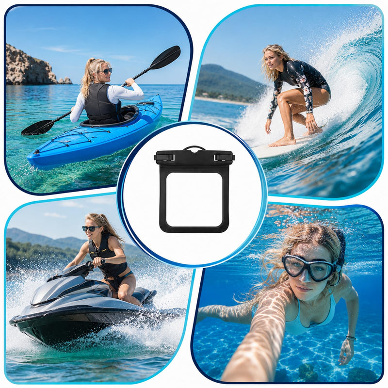 2 Pack Small Waterproof Wallet, Waterproof Key Holder Pouch Black | Floating Waterproof Car Key Fob Case, IPX8 Submersible Dry Bag, Pocket TPU Pouch for Beach Surfing Boating Water Sports