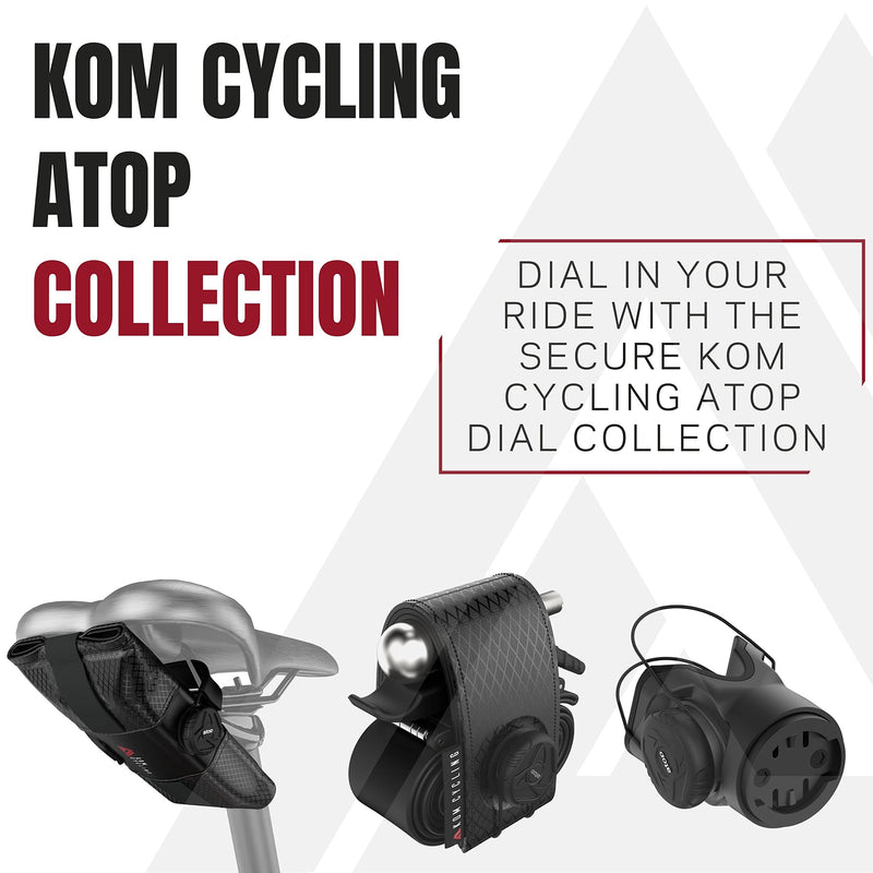 KOM Cycling Mountain Bike Frame Carrier Strap, so You can Carry Your Spare Tube and Puncture Repair Tools with You Everywhere — Most Secure Option on The Market Stealth Black