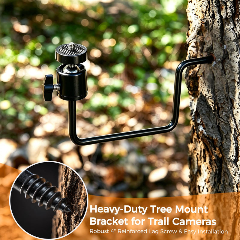 VSKY 360° Swivel Tree Mount Bracket for Trail Game Cameras | 360°, Universal 1/4"-20 Thread