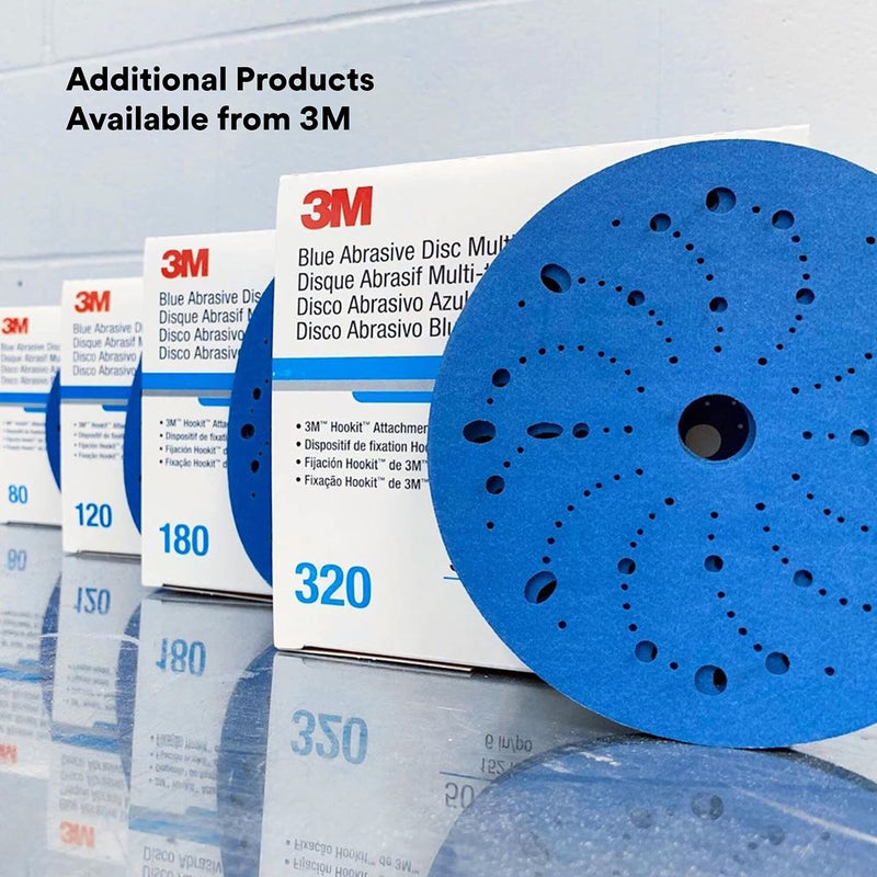 3M Hookit Blue Abrasive Discs 36183, Multi-Hole, Blend Preparation, Paint Preparation, 6 in, 600 Grade, 50 Discs/Carton Multi-Hole Disc 6 in diameter 600+ Grit