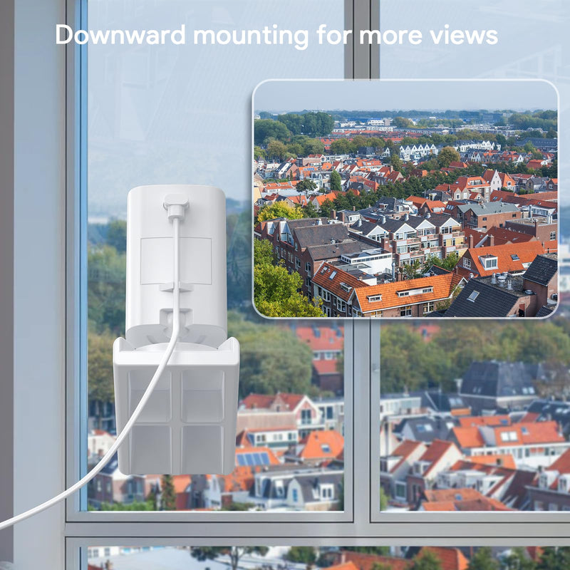 SURVADV® Window Mount for Ring Indoor Cam Plus (New-est Model) Bracket | 20° Tilt Adjustable Silicone Mount with Strong Heat-resistant Adhesive, Easy Installation, No Glare Glass Camera Holder