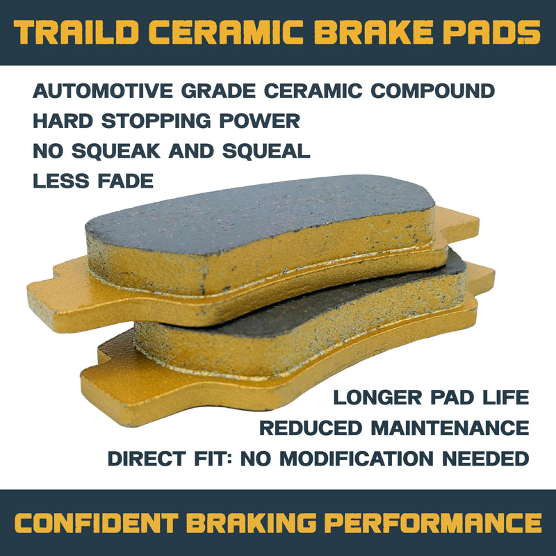 Can-Am Outlander Ceramic Brake Pad Set Front & Rear 450, 500, 570, 650, 700, 850, 1000, HD5, HD7, PRO 2013-2025