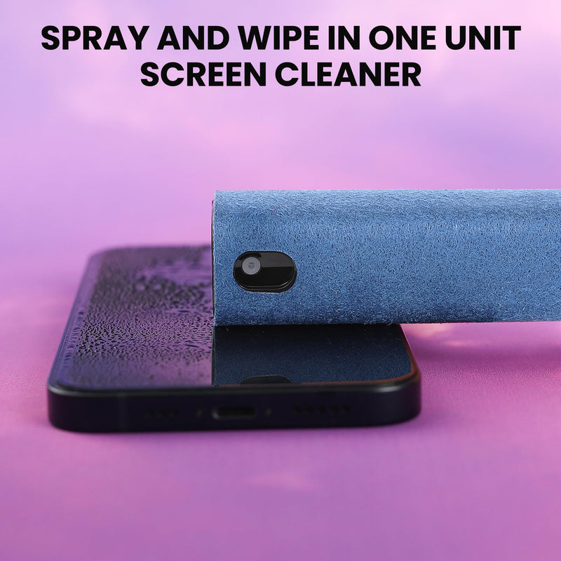 Screen Cleaner Spray and Wipe by ZERNBER- Computer Screen Cleaner, Laptop Screen Cleaner, Phone Cleaner, Car Screen Cleaner, 2in1 Touchscreen Mist Cleaner- (0.3 oz) Blue