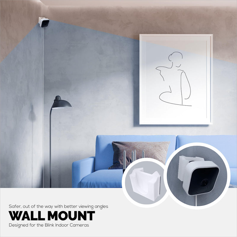 [EOL] Adhesive Blink Indoor Corner Camera Mount, 2 Pack Holder, No Hassle Installation, No Screws, No Mess Bracket Stand, (White) by Brainwavz [EOL]