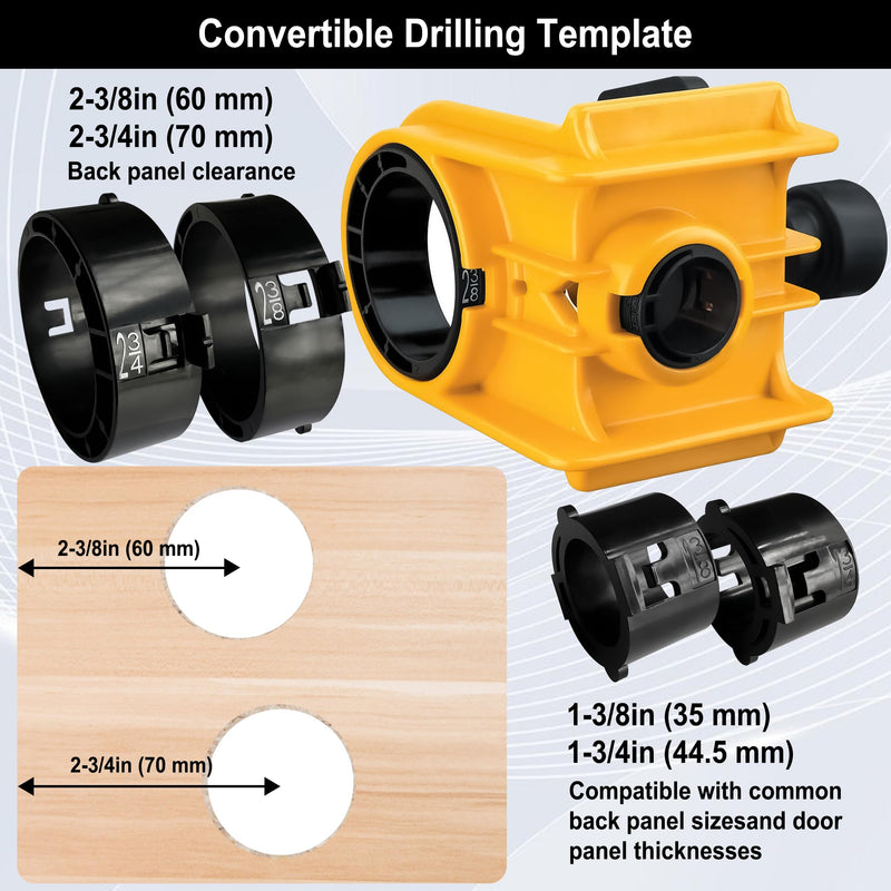 Door Lock Installation Kit, C-Clamp Design Tool-Free Clamping for Wood Doors with Adjustable Bushings, Door Knob Hole Saw Kit for Deadbolt & Knob, Easy Professional Installation Kit