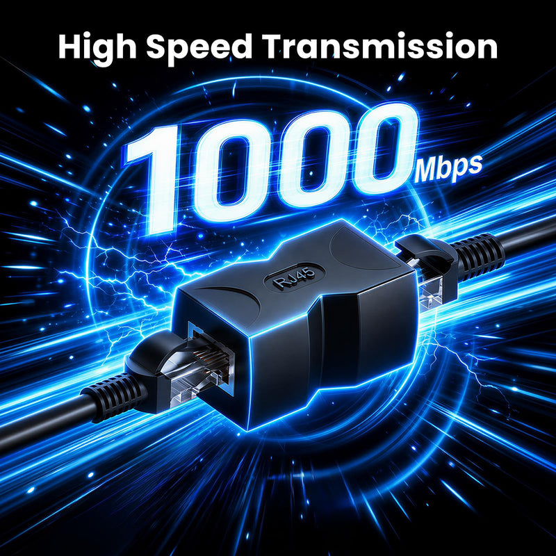RJ45 Inline Coupler Cat6 Cat5e 10 Pack, Gigabit Female to Female Ethernet Cable Extender, 1000Mbps Network Jack Adapter Connector Support PoE Power for Security Camera, Router, Switch, PC, Home Office