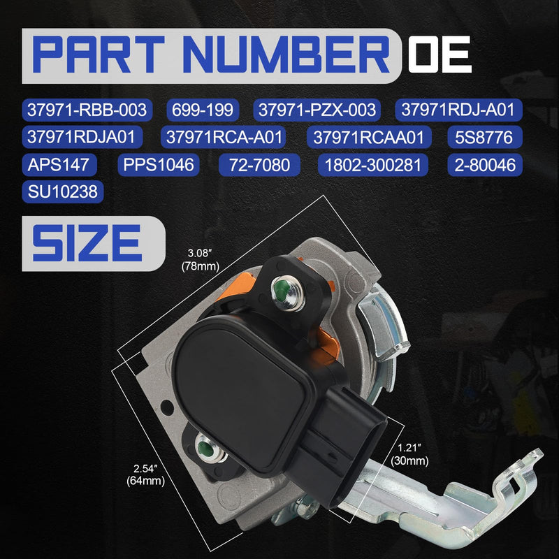  [AUSTRALIA] - 37971-RBB-003 Accelerator Pedal Position APP Sensor Assembly for Honda Accord Element CR-V Pilot Ridgeline/Acura TL TSX MDX 2.4L 3.2L 3.5L Replaces# 699-199,5S8776,APS147,37971-RCA-A01,37971-RDT-A01
