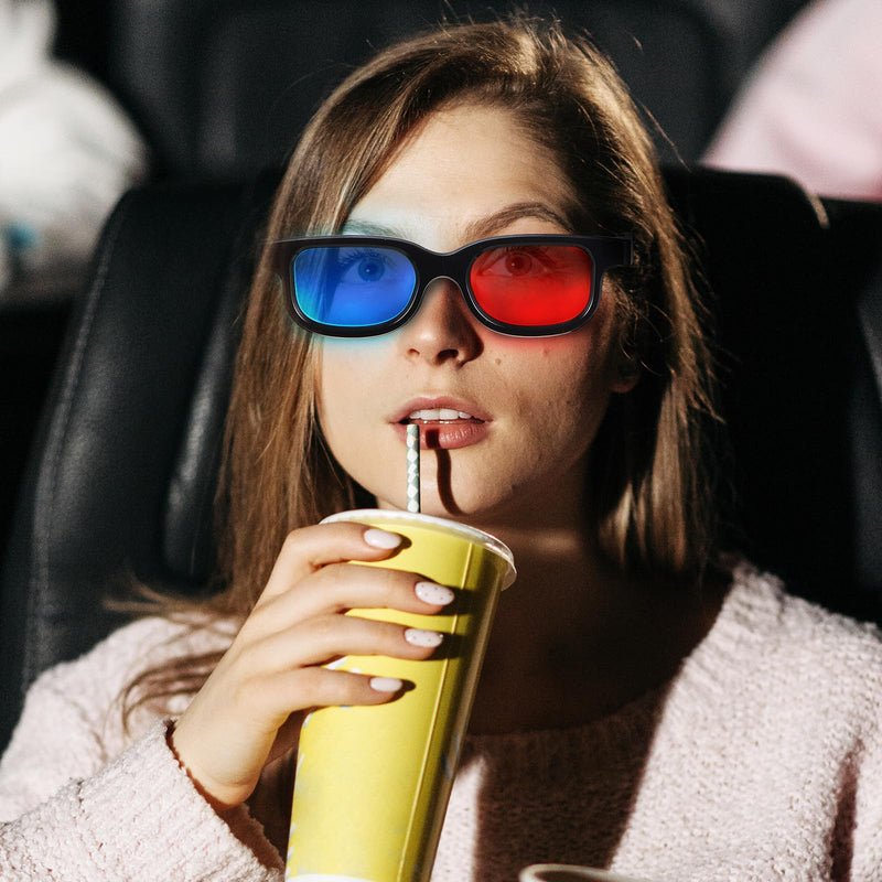 SEWACC 10 Pack Anaglyph 3D Glasses Red Cyan Lens Viewing Glasses for Movies Games and Pictures Compatible with Computer Monitors Tvs Projectors Home Theater