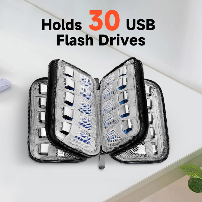 USB Flash Drive Case, Holds 30 Pcs, USB Storage, USB Case,USB Stick Holder,USB Storage Case,USB Organizer,Thumb Drive Case,Compatible with Samsung/Sandisk/Jump Drive,etc, Black