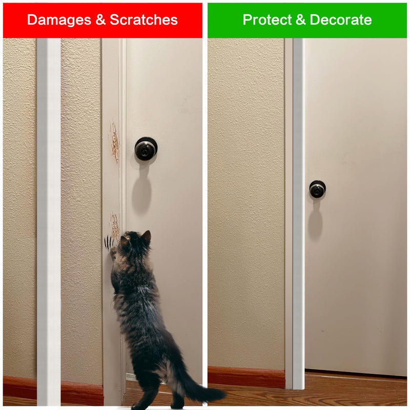 ‎Frychee Wall Corner Protector, Walls Edge Protector，Self-Adhesive Wall Corner Guards,PVC Double Side Edge Protector， Furniture Stairs Guard (2, 2.5x90cm/0.98x35.4in) 0.98inx35.4in White