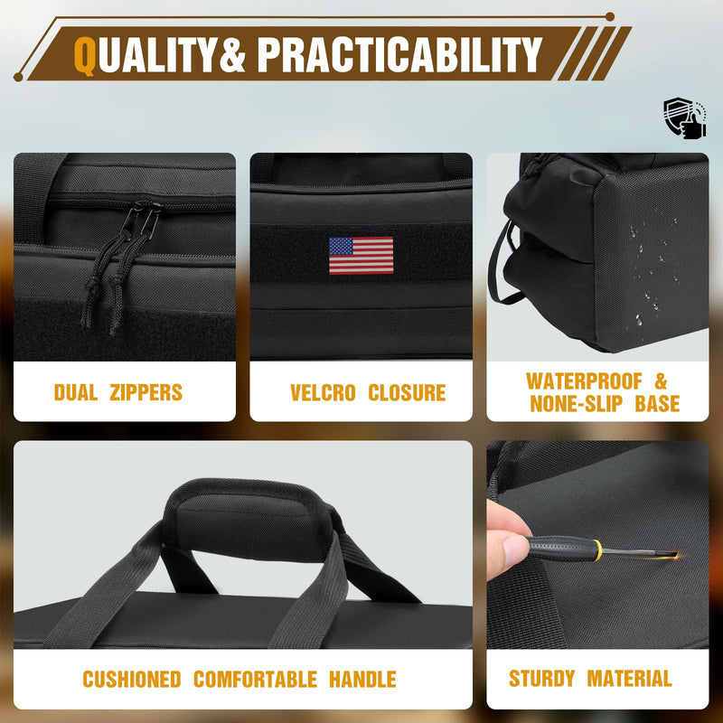 Tool Bag 17Inch | 18-Pocket Portable Tool Box Organizer Storage,Lightweight Tool Box,Tactical Bag,Carrying Toolbag,Multi-functional Bag for Electrician,Repairman,Carpenters,Mechanics,Handyman(Black) Black