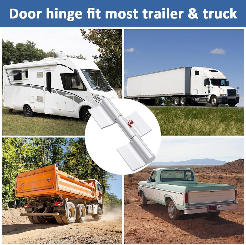WKZO 9 Inch Aluminum Hinge Greaseable Weld on Door Hinge Ramp Gate Fit for Trailer Truck - 2 Pack