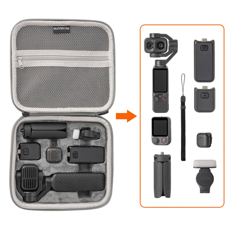 Osmo Pocket 4P Case, Storage Bag for DJI Osmo Pocket 4P Accessories | Creator Combo / Mic 3/Mini 2 / Fill Light / Osmo FrameTap Remote Control / Battery Handle / Vlogging Camera and Accessories
