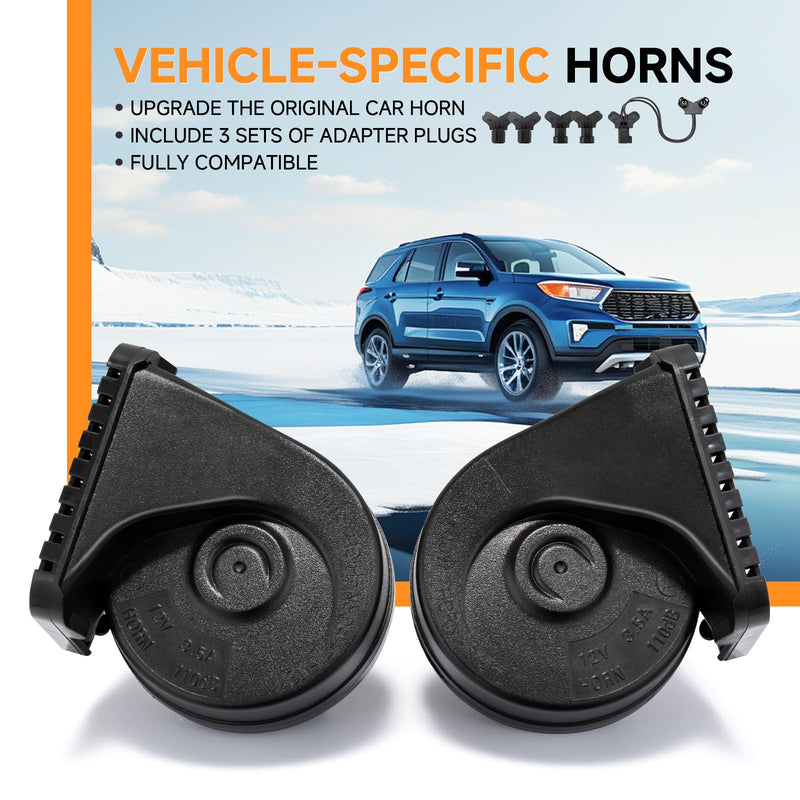 Auto Horn Suitable for Chevy/GMC/Ford 12V Car Horns Loud with Protective Grill Dual-Tone Electric Snail Horn Waterproof and Dustproof Compatible with Chevy horn