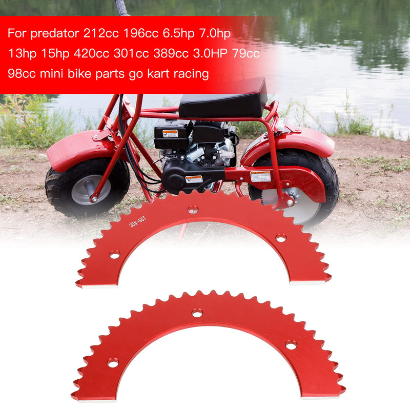 GREHUA #35 Chain 56 Tooth Split Sprocket for Predator 212cc 196cc 6.5hp 7.0hp Coleman CT200U BT200X CT100U TrailMaster MB200 MegaMoto B212 Motovox Doodlebug Baja Mini Bike Go Kart Cart Parts Aluminum #35 56T 1