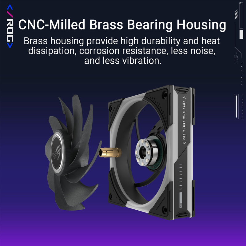 ASUS ROG Eurux GR120 ARGB Reverse PWM Fan Single Pack 120mm PWM, 2200RPM, Patented Daisy-Chain, Custom Lighting Effects