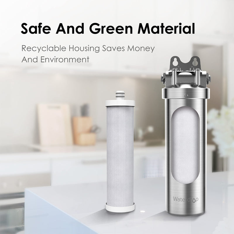 Waterdrop WF08 Under Sink Replacement Water Filter, Replacement for Waterdrop AS08/BS08/AMS08, 8000 Gallons, Reduces Chlorine, Lead, Heavy Metals, Bad Taste Replacement Filter